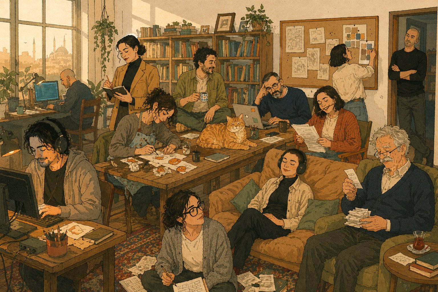 The Miskincin Studios team, an afternoon in the Istanbul studio